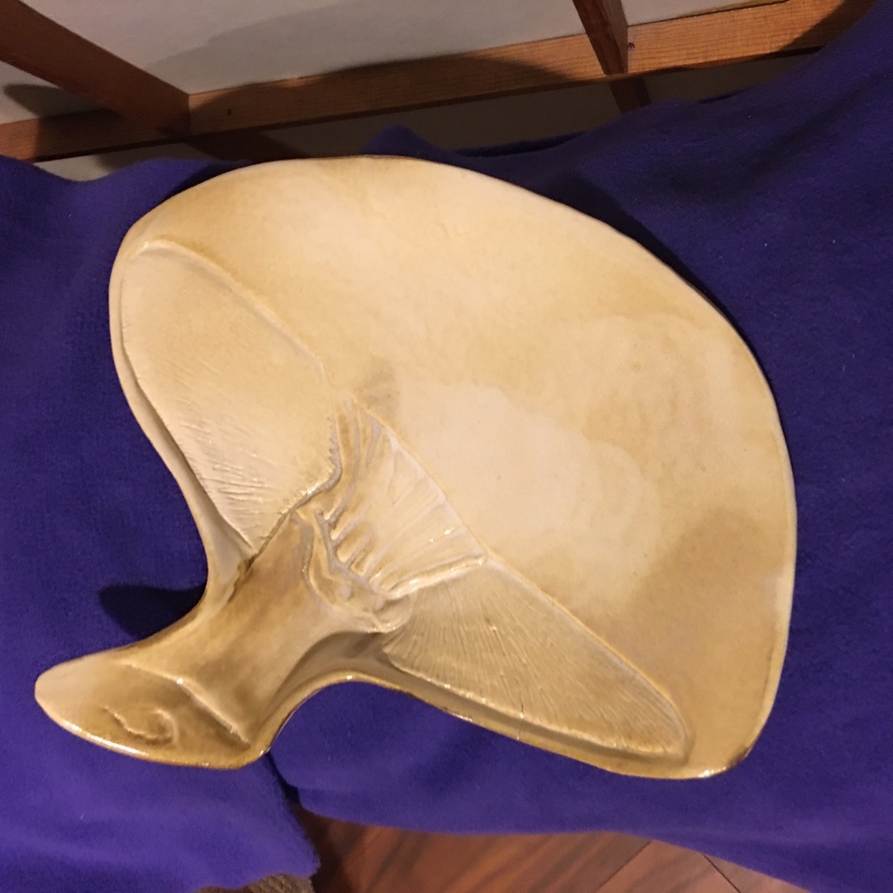 Signed Mushroom Dish Service Piece-  given the latest trends, why not overdo it?